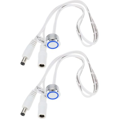 Set of 2 touch-sensitive dimmer switches with male and female connectors, 24V/12V, 17.5mm. Suitable for LED strips. (1/5)