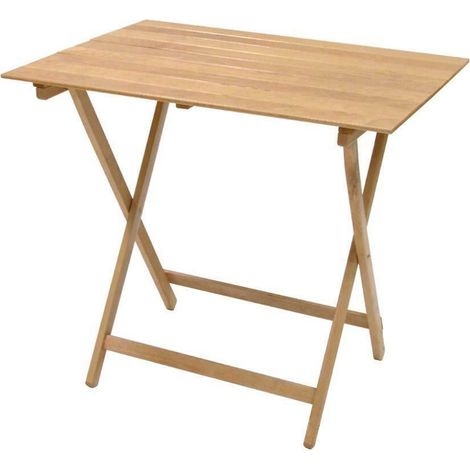 Tavolo tavolino pieghevole richiudibile in legno naturale 80x60 cm campeggio