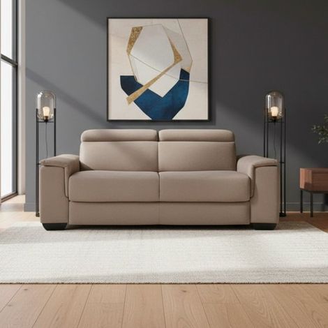 Divano letto colore marrone caribou Mercurio 3 posti 210x94x90H