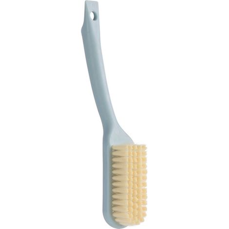 Brosse à chaussures manche long plastique anneau suspension nettoyage efficace baskets bottes durable 22,5cm (1/4)