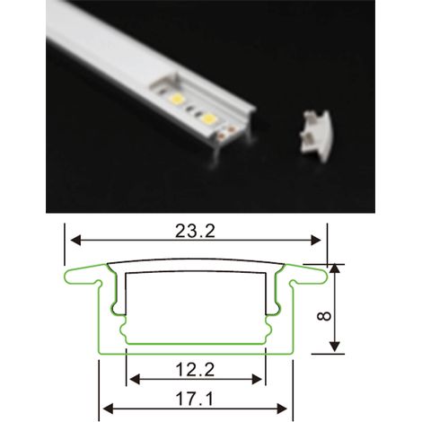 PROFIL SLIM ENCASTRÉ 2M X5 ASLED PRES5X2M