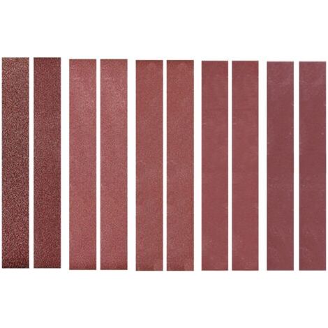 30x330mm 10 paquets de bandes abrasives (2 de chacun de 120 240 400 800 1000 grains) papier de verre à bande d'oxyde d'aluminium papier de ponceuse pour (1/4)