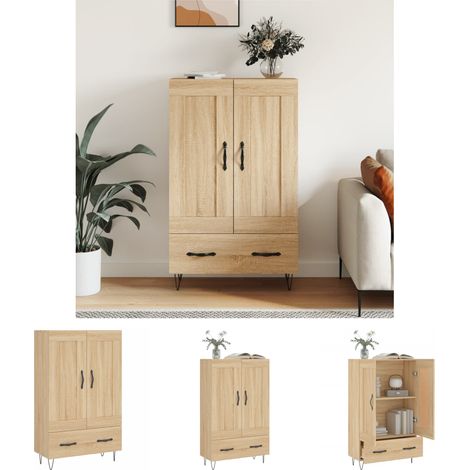The Living Store - Highboard Sonoma-Eiche 69,5x31x115 cm Holzwerkstoff (1/5)