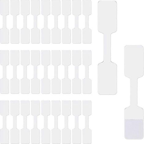 100 étiquettes autocollantes pour câbles, étiquettes inscriptibles et réutilisables-6X1.2CM-White (1/3)