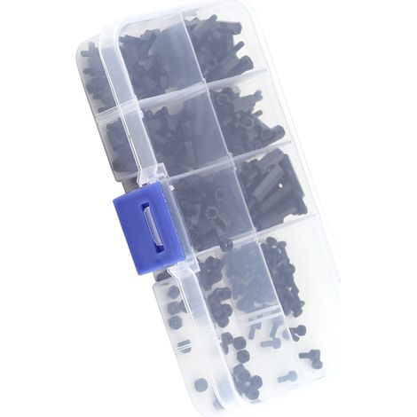 Kit 250 pièces entretoises hexagonales nylon M2, vis écrous supports mâles, assortiment rondelles écartement pour montage électronique (support mâle M2 type C) (1/5)