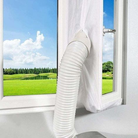Tissu joint 400cm pour climatisation fenêtre porte Tissu de calfeutrage kit climatiseur mobile portes et fenêtres Isolation fraîcheur Installation simple et pratique (fenêtres 400x40 CM) (1/4)