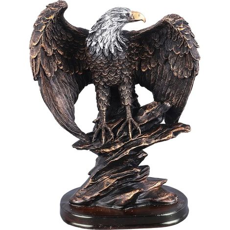 Résine aigle sculpture vibration réaliste aigle sculpture résine table de rangement table de rangement étagère statue bureau maison petite statue (1/5)