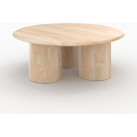 Table basse ronde en bois de manguier D90 cm - SACHA