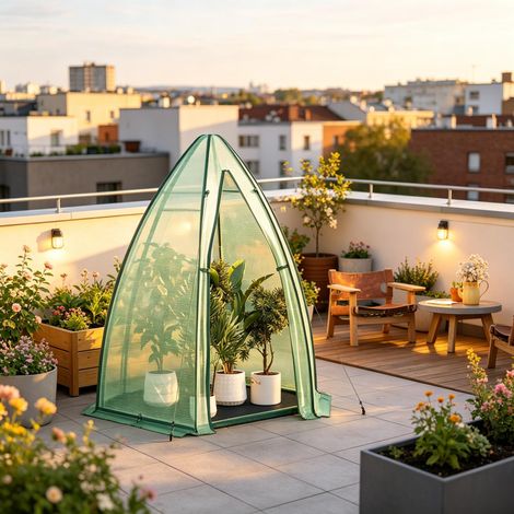 Serre à tomates et tente de protection pour plantes de jardin - Petite serre de jardin polyvalente pour la culture de légumes et fleurs au jardin et sur le balcon (serre seule) (1/5)