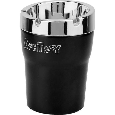 Tragbarer Aschenbecherhalter aus Aluminiumlegierung für Autos (schwarz)