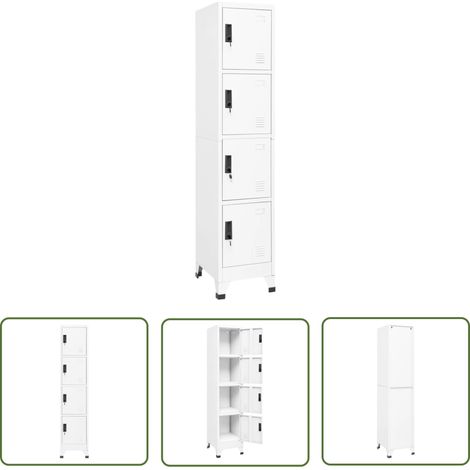 The Living Store Schließfachschrank Weiß 38x45x180 cm Stahl - Metallschrank - Schliessfachschrank - Bürobedarf - Aufbewahrungsbox - Garderobe (1/5)