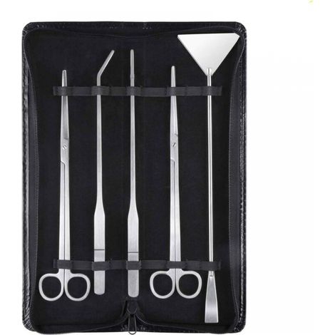 5-in-1-Aquarium-Aquarium-Scaping-Set aus Edelstahl für Aquarien, Wasserpflanzen und Werkzeuge – inklusive Pinzette, Schere und Spatel