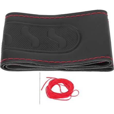 Volant Universel 38cm Housse Microfibre Cousu Main DIY pour Chevrolet Corvette/Silverado Rouge (1/5)