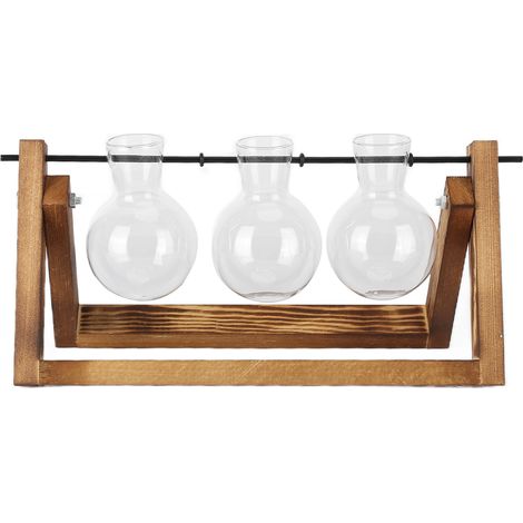 Vase transparent en bois flotté pour plantes hydroponiques, support vintage moderne, décoration de salon, ensemble de 3 bouteilles (1/5)