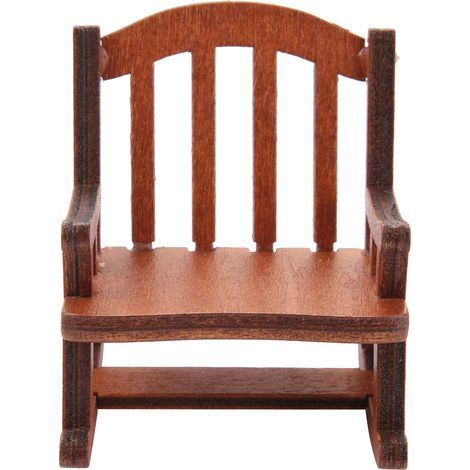 Chaise à bascule miniature 1:12 en bois pour maison de poupée, décoration et jouets (1/5)