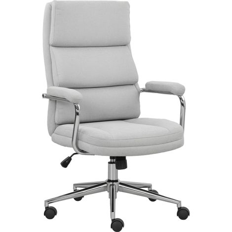 Sedia da ufficio, sedia ergonomica con altezza regolabile, funzione dondolo, 62 x 73 x 105-113 cm, grigia