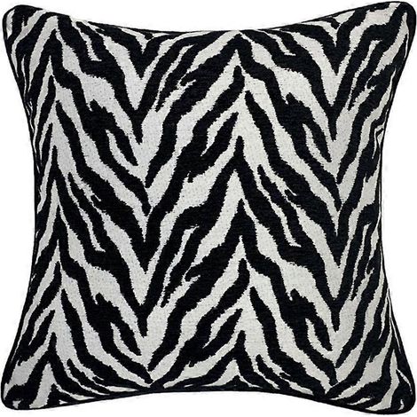 Quadratischer Kissenbezug, modernes schwarz-weißes geometrisches Muster, für Bett und Sofa