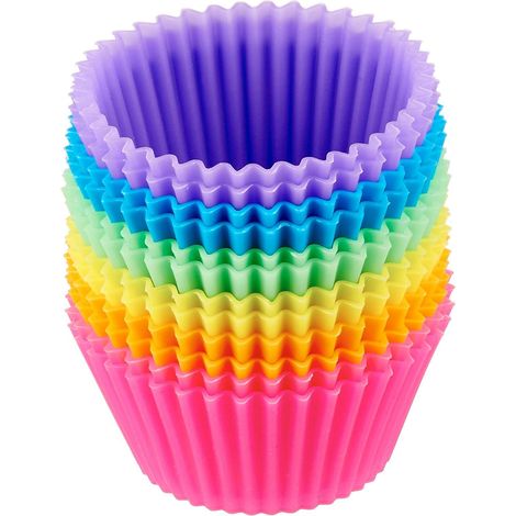 Lot de 12 moules à pâtisserie réutilisables en silicone (1/5)