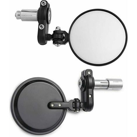 Rétroviseurs Moto - Rétroviseurs Latéraux Ronds Pliables 3 Pouces - Pour Guidon 22 mm - Noir - 1 Paire (1/5)