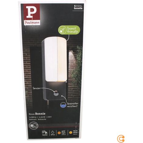 [GEBRAUCHT] B-Ware Paulmann Led Außenwandlampe Leuchte Sensor Lampe Bonnie Anthrazit 2200 K 3000 K