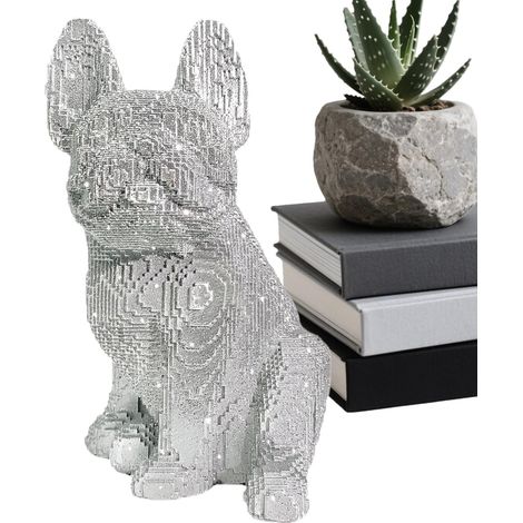 Dekoration Sitzende französische Hundestatue Sammelfiguren