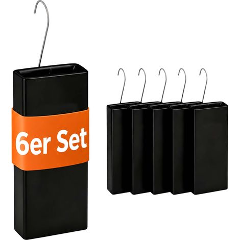 Relaxdays Luftbefeuchter Heizkörper, 6er Set, Wasserverdunster für Heizung, zum Hängen, Keramik, Raumbefeuchter, schwarz