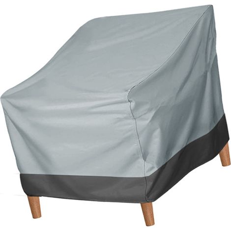Telo di copertura per sedia da giardino, in tessuto Oxford resistente all'acqua, con rivestimento argentato, ideale per arredamento da esterno per casa, prato e giardino, disponibile nei colori grigio (1/5)
