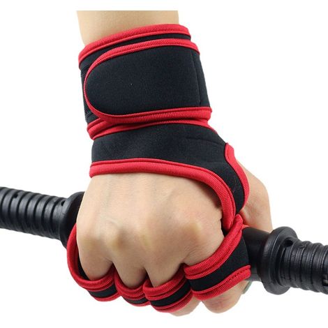 Gants d\'haltérophilie de gym pour hommes et femmes, protège-poignets antidérapants, équipement de sport à demi-doigts, barre horizontale, entraînement, tractions pour éviter les cocons (1/5)