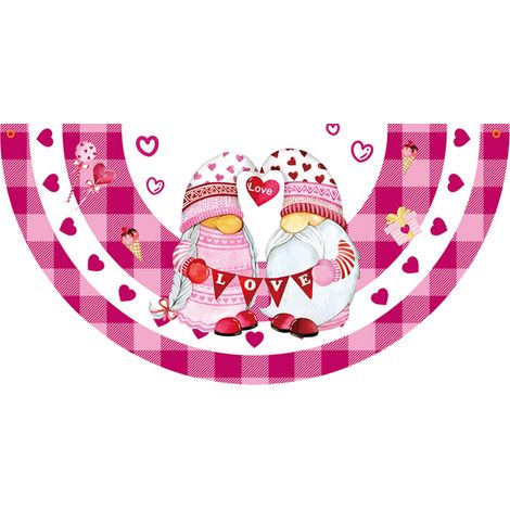 1 guirlande de fanions éventail, 90 x 45 cm, œillets en laiton, polyester, décoration intérieure/extérieure, Saint-Valentin (1/5)