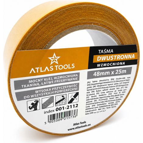 Nastro biadesivo rinforzato Atlas Tools, resistente, 48 mm/25 m (1/5)