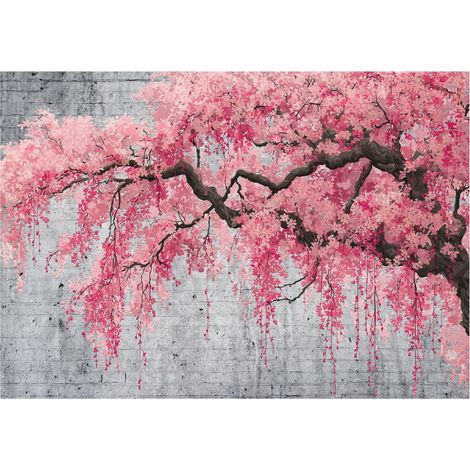 Moderne Fototapete Betonbaum Abstrakt – Großformat Wandtapete 150x105 cm – Design für Wohnzimmer & Schlafzimmer