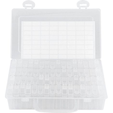 64 emplacements boîte de rangement pour accessoires diamants broderie, organiseur perles et strass, boîtier de transport peinture diamant, rangement maison (1/5)