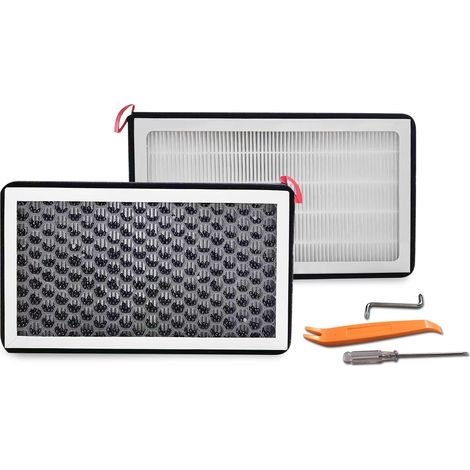 2 pcs Filtre HEPA avec charbon actif pour Convient à tous les For Model 3 2017-2026 Highland/Model Y 2020-2026 Juniper, Filtre d'air d'échappement avec filtration d'odeurs,OE:1107681-00-A (1/5)