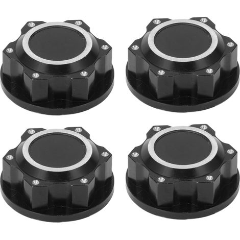 4 Pièces Écrous de Roue RC en Alliage d'Aluminium Anti-Dérapants Étanches Hexagonaux pour ARRMA Kraton 1:5 8s, Noir (1/5)