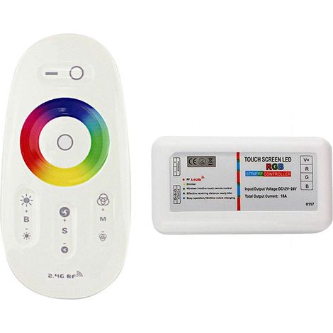 Centralina controller per strip led rgb 2.4 GHz RF wireless touch screen con telecomando rgb DC12/24V (1/5)