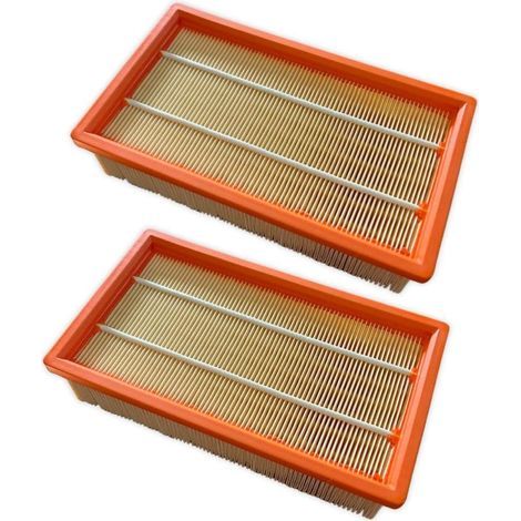 Filtro plano plisado de repuesto para Karcher NT 25/1 Ap/NT 35/1 Ap/NT 45/1 NT 55/1 NT 361 NT 561 NT 611 Tact Te M Eco. Filtro de repuesto. Accesorios de repuesto para aspiradora 6.904-367.0, 2 unidad (1/5)