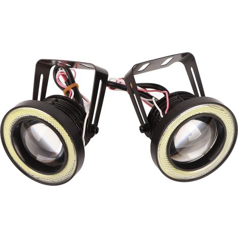 Feu antibrouillard LED yeux d'ange pour voiture, 3 pouces, haute luminosité, étanche IP65, DC 12V universel (1/5)
