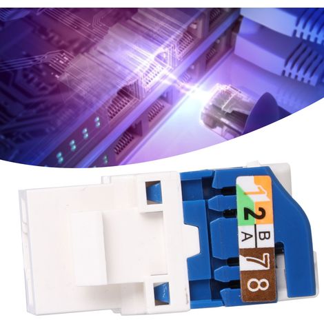 2 modules réseau Cat6 avec connecteur RJ45 rotatif et adaptateur de prise d'information (1/5)