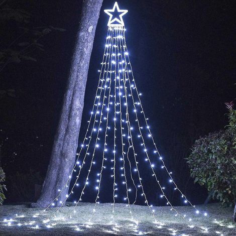 Décorations de Noël, guirlandes lumineuses extérieures, étoiles pour sapin de Noël, minuterie, guirlandes lumineuses étoiles pour jardin (1/4)