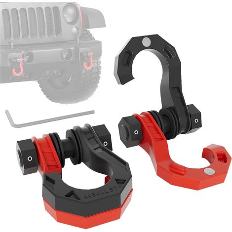 New split shackle 3/4 U-type trailer hook for off-road vehicles with magnet trailer shackle, large 8-ton rescue shackle (1/4)