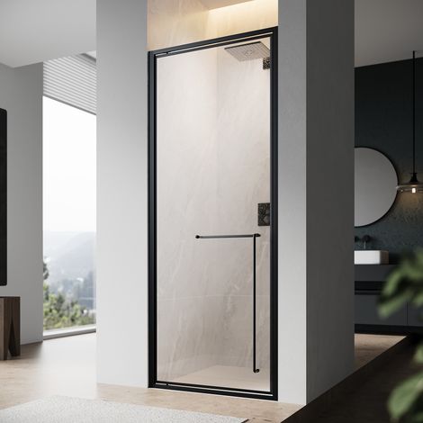 SONNI Duschtür Unsichtbare Pivot-Duschtür 6mm Sicherheit gehärtetem Glas Dusche bündig Tür, Mit Komforttürgriff 80x195cm (1/5)