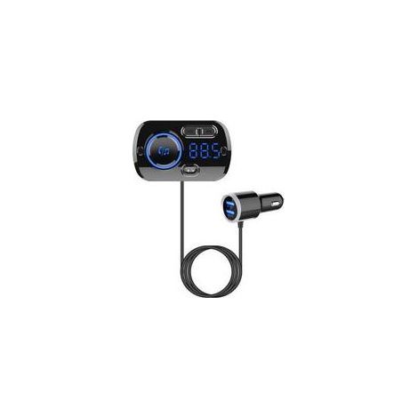 Transmetteur FM Bluetooth 5.0 Adaptateur Bluetooth Voiture Kit Émetteur FM Voiture Chargeur avec Ports QC3.0 &5V/2.4A,Appel Main Libre,Lumière Colorée,Support Siri, TF/SD Card Port Ikodm (1/3)