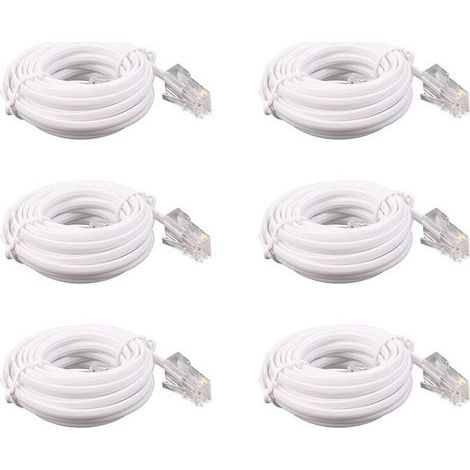 Câble d'extension téléphonique modulaire 6 phases RJ11 6P4C vers RJ45 8P4C de 3 mètres (1/5)