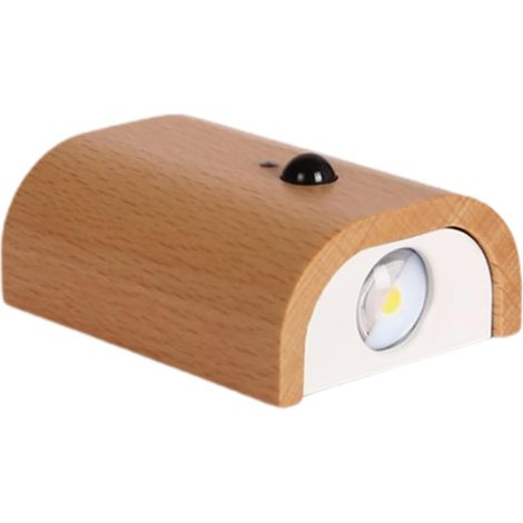 Applique Murale Veilleuse Rechargeable Usb en Bois Détecteur (1/5)
