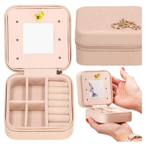 Schmuckdose Schmuckbox 10 x 10 x 5 cm puderrosa