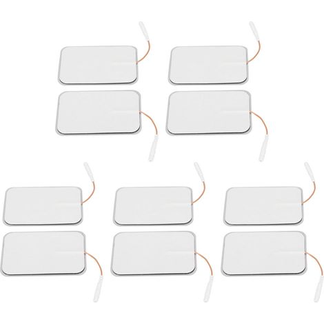 Électrodes TENS autocollantes rectangulaires - 10 pads de rechange 2,5 mm pour électrothérapie (1/5)