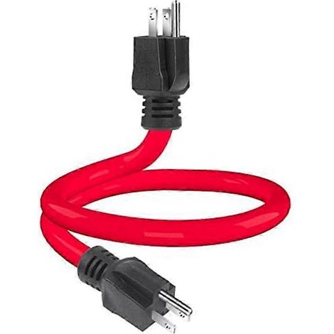 Rallonge mâle-mâle à 3 broches, câble adaptateur pour générateur NEMA 5-15P pour inverseur de source, 12 AWG 125 V (60 cm), prise américaine (1/4)