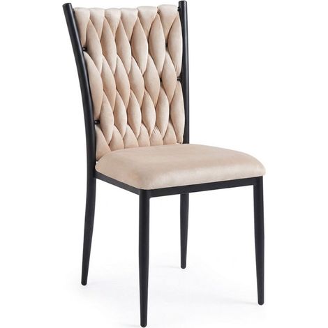 Sillas Comedor - Silla Wiwen Black Terciopelo - Beige (1/5)