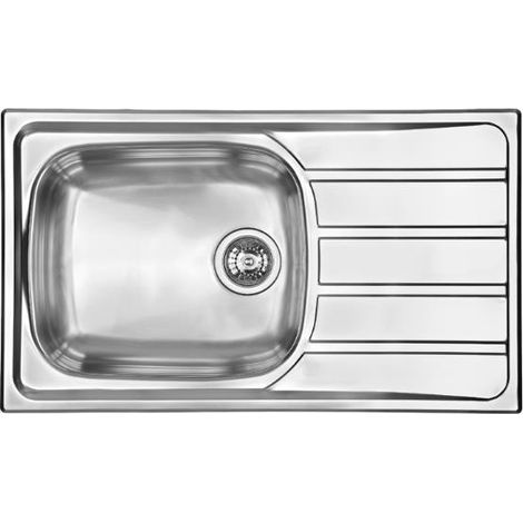 Évier de cuisine Inox mini-structure Montebello avec grand bac - L 860 x l 500 X P 160 mm - sous-meuble de 60 cm - Aquatop (1/4)