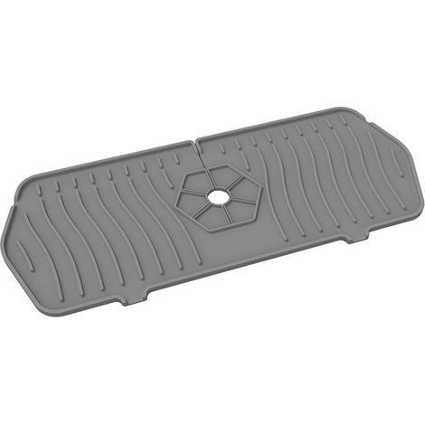 Tapis de robinetterie pour plan de travail de cuisine - Crédence, Tapis de comptoir de salle de bain, Gris (1/3)